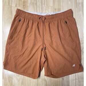 Eddie Bauer Men’s Active Workout Shorts Orange Size Large 8in Inseam